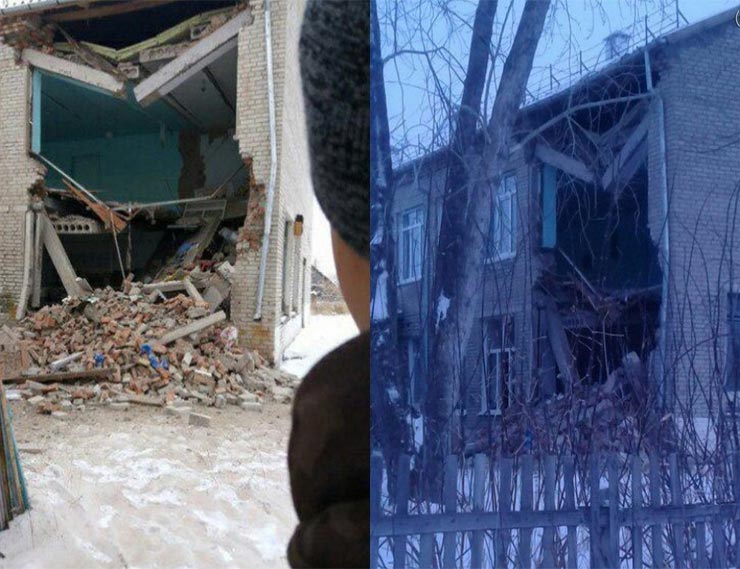 Стена школы обрушилась при установке окон в Новосибирской области