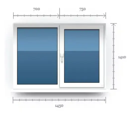 Стандартное двухстворчатое окно