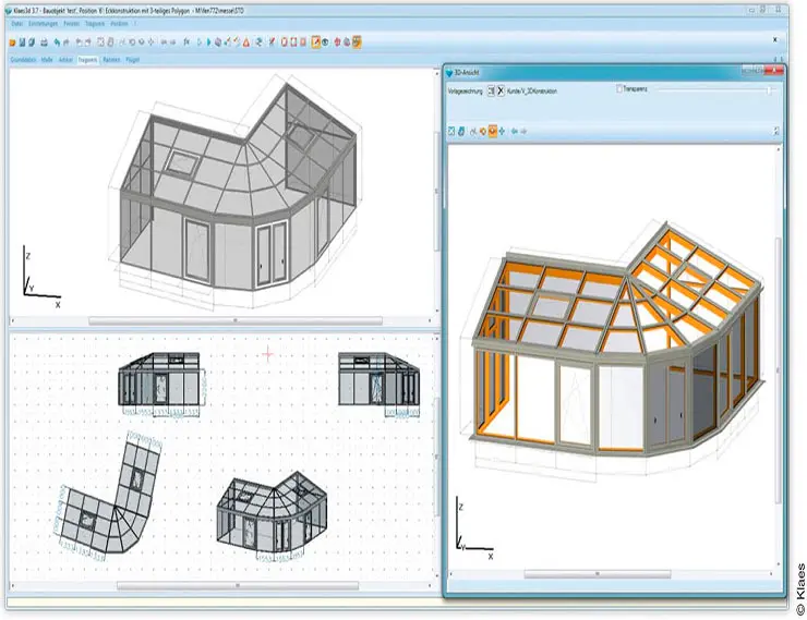 Klaes. Конструкторы окон включают мощные модули CAD для проектирования, строительства и визуализации для AR