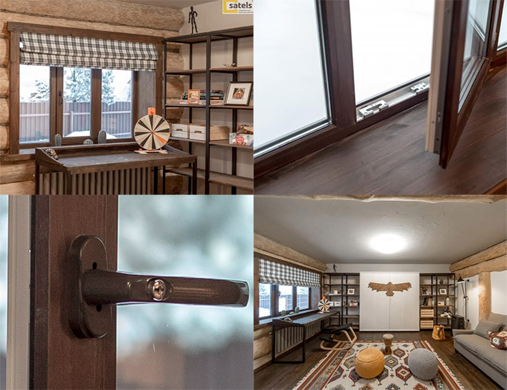 Окна компании SATELS из профиля VEKA удачно вписались в интерьер загородного дома