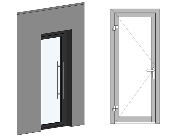 Новая BIM модель – однопольная дверь S54 системы Alumark от «ТБМ»