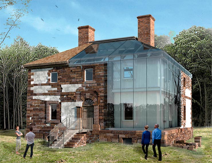 Архитекторы из США с помощью стекла защитят исторический дом 