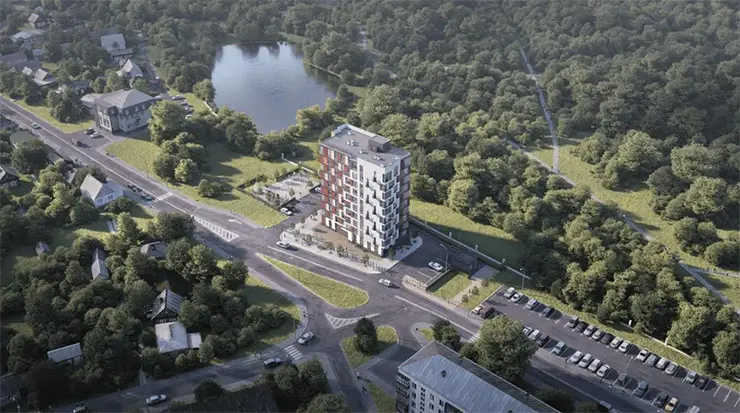 В ЖК будут использованы цветные акценты на фасадах, поэтому для проекта был выбран ламинированный профиль DIAMANT