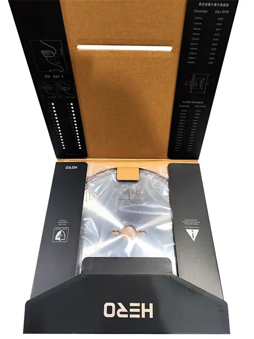 Фирменная упаковка пильных дисков HERO