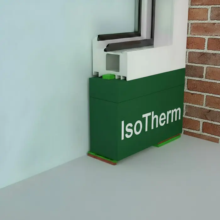 Узел с применением теплого цокольного профиля IsoTherm