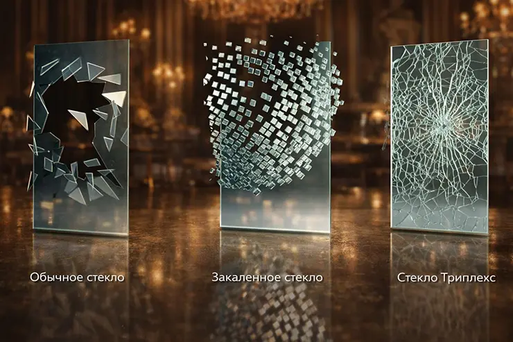 Разрушение стекла в зависимости от его вида
