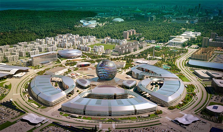 Для остекления выставочного комплекса EXPO в Казахстане применены польские противопожарные алюминиевые системы 