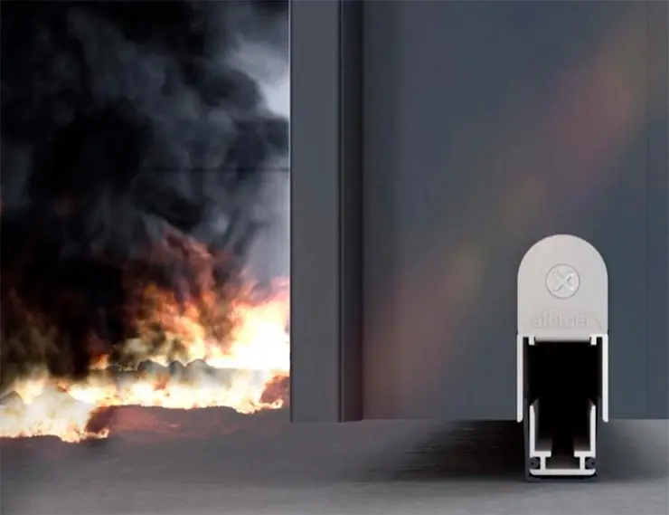 Дверной уплотнитель Rainstop создаёт преграду дыму и пламени