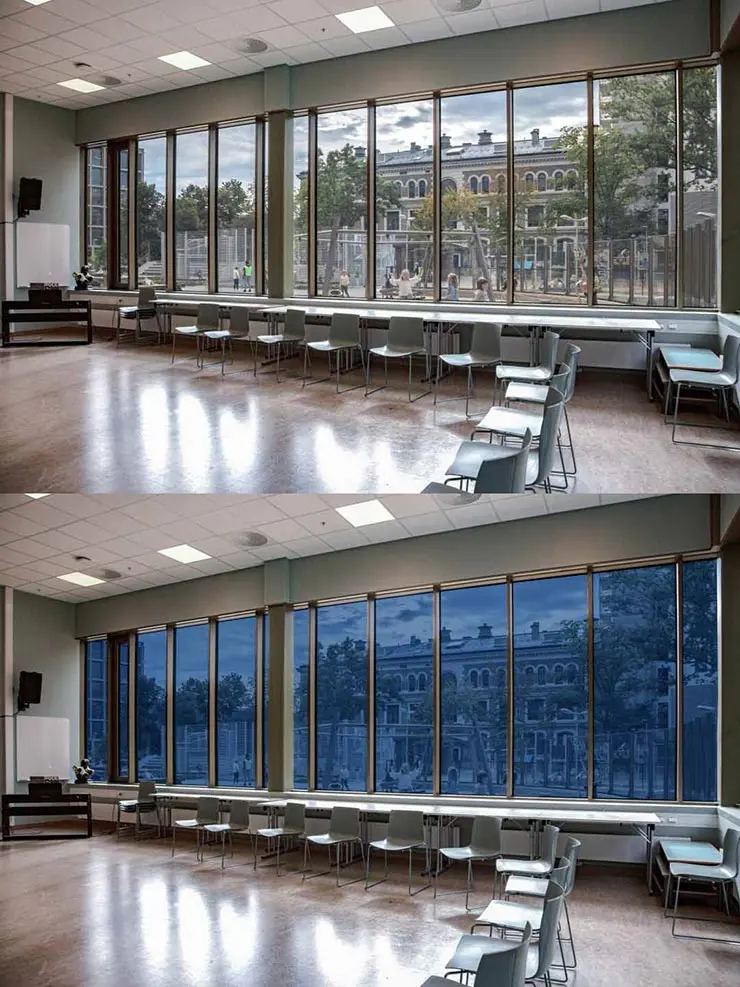 «Умные» школьные окна могут изменять прозрачность автоматически или в соответствии с заданной степенью прозрачности